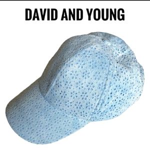 David & Young Blue Eyelet Baseball Cap